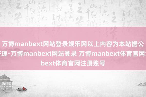 万博manbext网站登录娱乐网以上内容为本站据公开信息整理-万博manbext网站登录 万博manbext体育官网注册账号