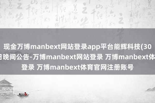 现金万博manbext网站登录app平台能辉科技(301046)11月17日晚间公告-万博manbext网站登录 万博manbext体育官网注册账号